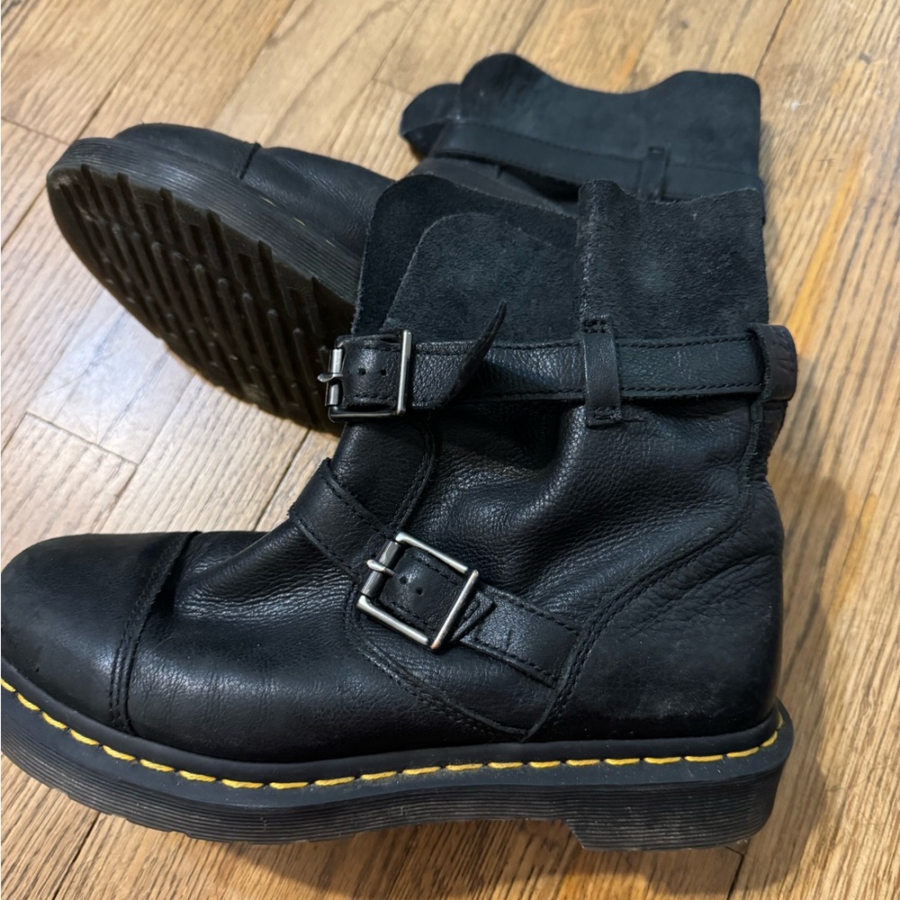 Black leather Dr. Martens boots
